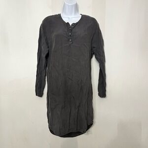 Parachute Dress‎ 100% Linen Gray Minimalist Lagenlook Natural Tunic Portugal S